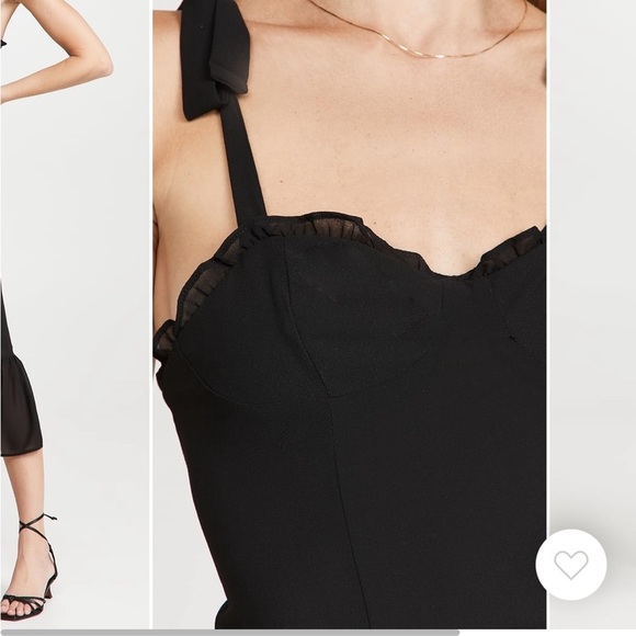 o.p.t. // Toile de Jouy Ruffle Hem Elegant Black Dress - Picture 5 of 10